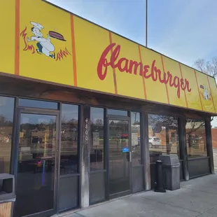 the front of the restaurant