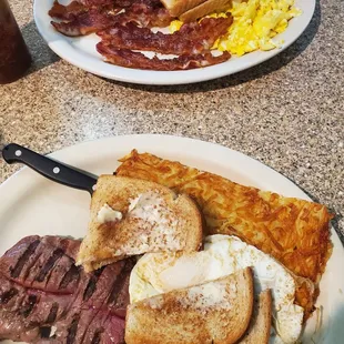Steak and eggs and classic breakfast