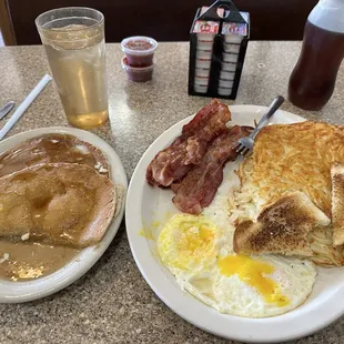 Ranch breakfast with a side of pancakes