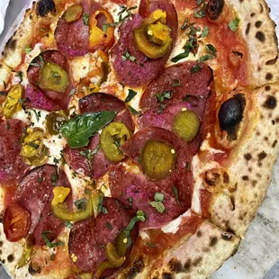 Italian Salami with Flame's hot honey! Yum Yum!