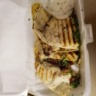 Chicken shawarma quesadilla