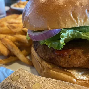 Sriracha Chicken Avocado Burger