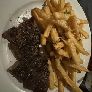 Steak frites with truffle fries