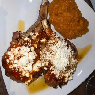 Bacon wrapped porkchop special