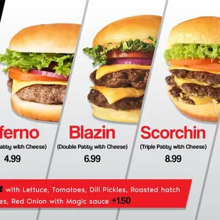 a menu for a fast food restaurant