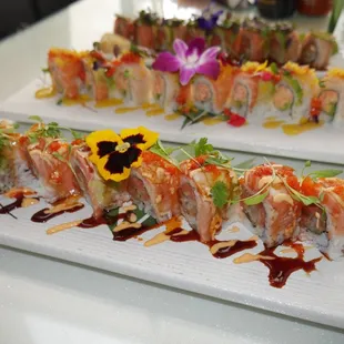 Salmon Sunrise Roll Chili Mango Roll Padres Roll