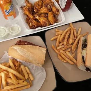 Cayenne Lemon Pepper Wings, Philly Cheesesteaks, and Chicken Parmesan.