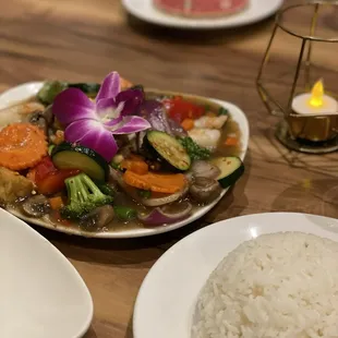 44. Vegetable Rainbow Medley with shrimp (but apparently some tofu was put in instead of all shrimp)