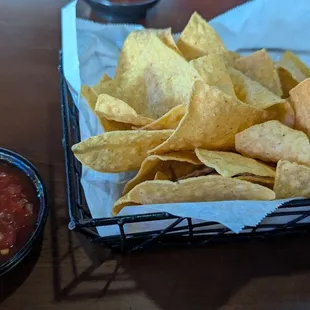 Complimentary chips and salsa