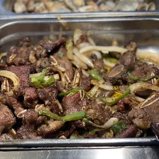 a close up of a tray of food