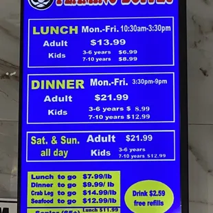 Menu prices as of 3/29/24