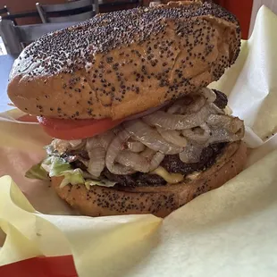 The Texas Special with grilled onions