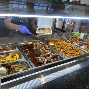 a person serving food