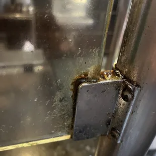 rust on the side of the oven door