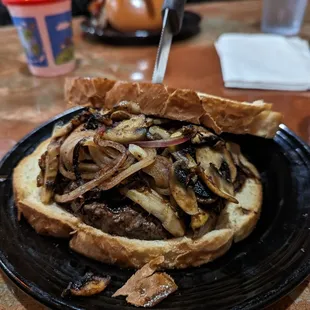 Wagyu with a1 and mushrooms on sourdough