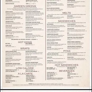 New menus