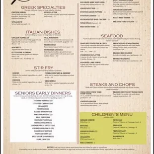 New menu