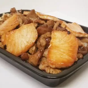 a close up of a plate of food