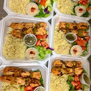 Chicken Kabob Rice House Salad