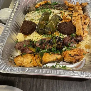 The rest of the &quot;Flaming Kabob&apos;s Combo for 2.&quot; A little bit of everything.