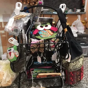 a shopping cart full of items