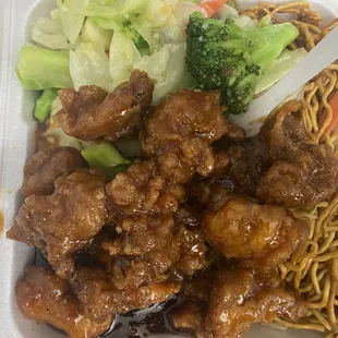 a close up of a container of food