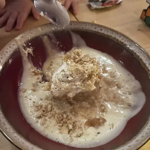 Mostly eaten Coconut and Pineapple Tres Leches cake