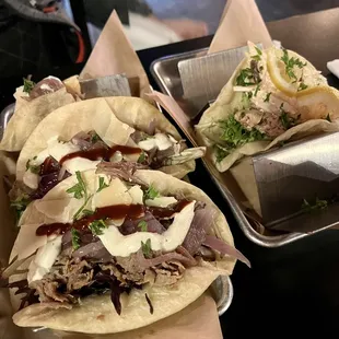 Boursin Philly tacos and mahi mahi tacos