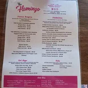 Menu on 8/20/22