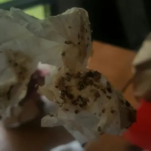 All this black pepper and more on my burger! All I could taste was black pepper!