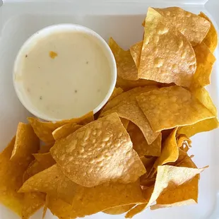 Chips and cheese that came with the meal