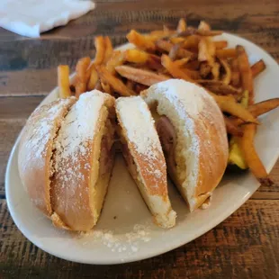 Stuffed bread, Monte cresto with raspberry sauce