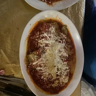 Stuffed Banana peppers in marinara sauce! Yummm