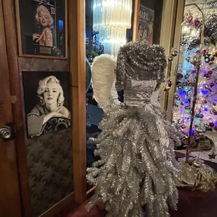 a dress made out of tinsel