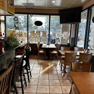 the inside of a restaurant