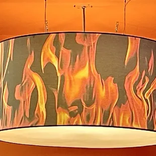 Light over the booths.