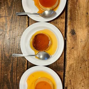 Flan. HEAVENLY FLAN. The top is the original (the best, imo), the center was pumpkin pie, the bottom dulce de leche. TRULY EXCELLENT.