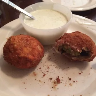 Stuffed Seafood Mushrooms with ranch dressing! They were faaaaaaantastic!!