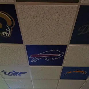 NFL tiled ceiling