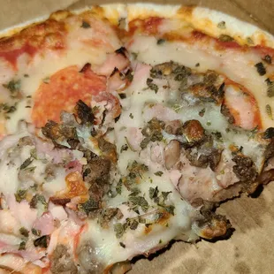 Nice to Meat You specialty pizza with Mexican oregano.