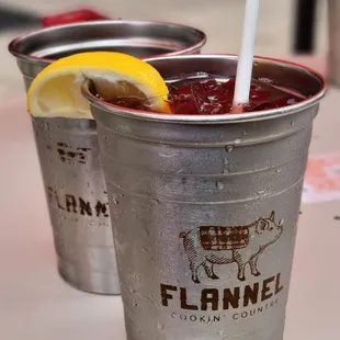 Blackberry Arnold Palmer (Made with their blackberry lemonade)