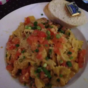 Cajun blackened bow tie pasta