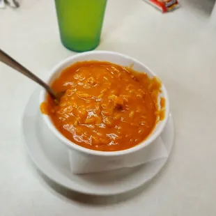 Chicken enchilada soup with the gyro sandwich meal