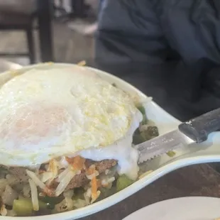 Chicken fried streak skillet