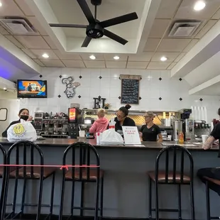 customers at the counter