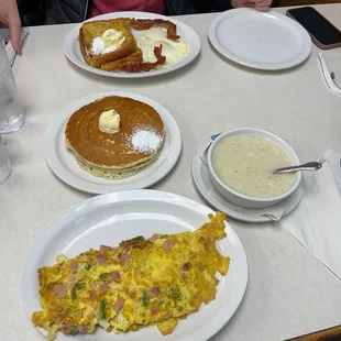 House omelette, French toast combo