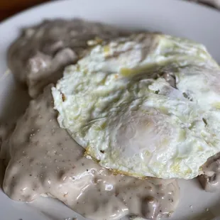 Biscuits and Gravy with eggs