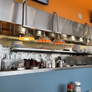a view of a restaurant kitchen