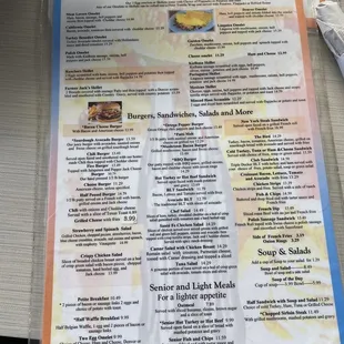 Menu prices September 2023