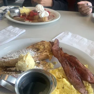 French Toast with 2 Eggs and Meat
